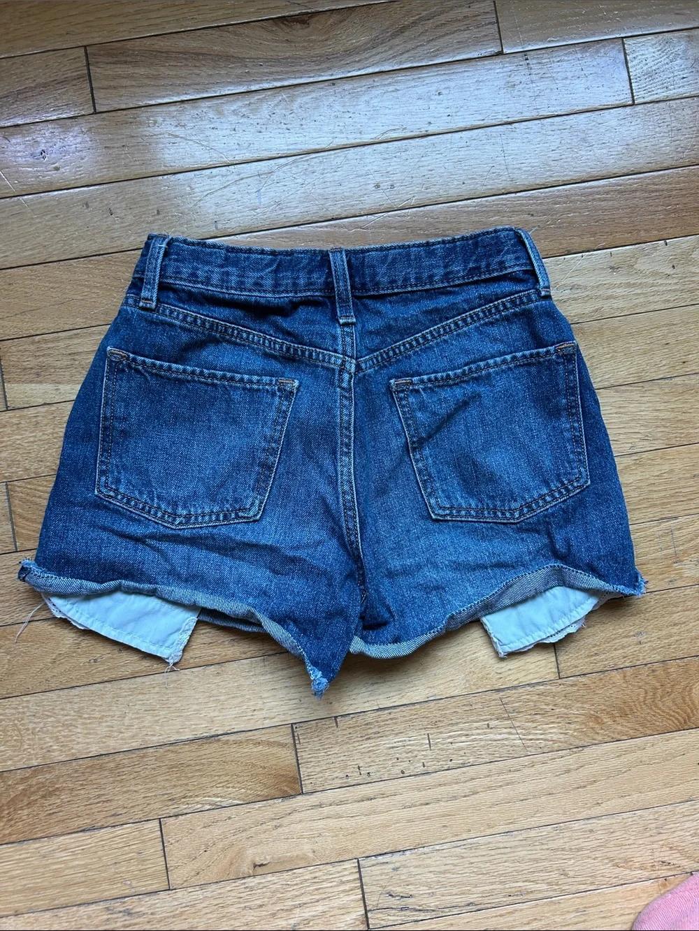 Old Navy Blue Denim Lace-Trim Jean Shorts